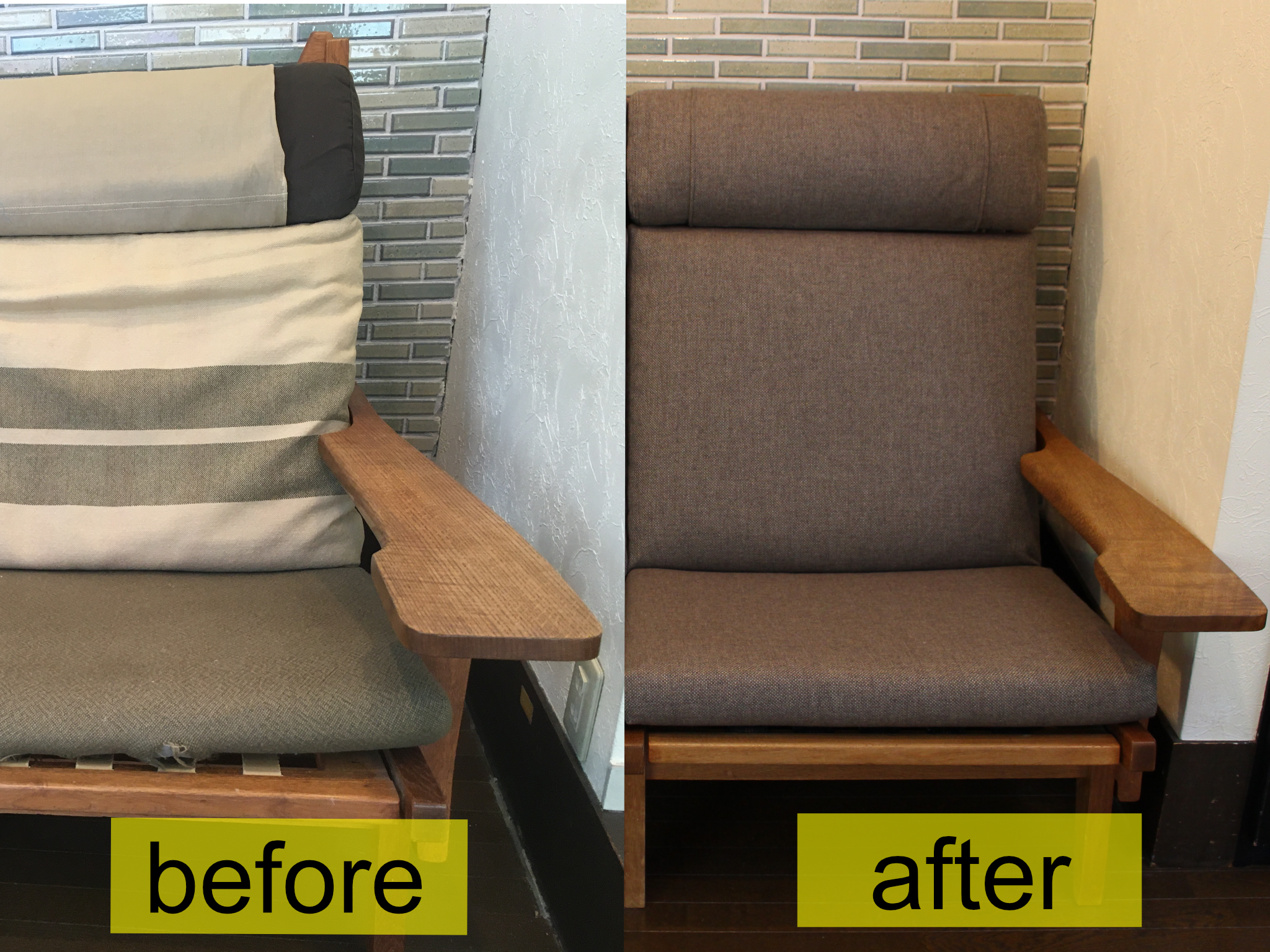 ハンス J. ウェグナーのヴィンテージソファを張替えました！