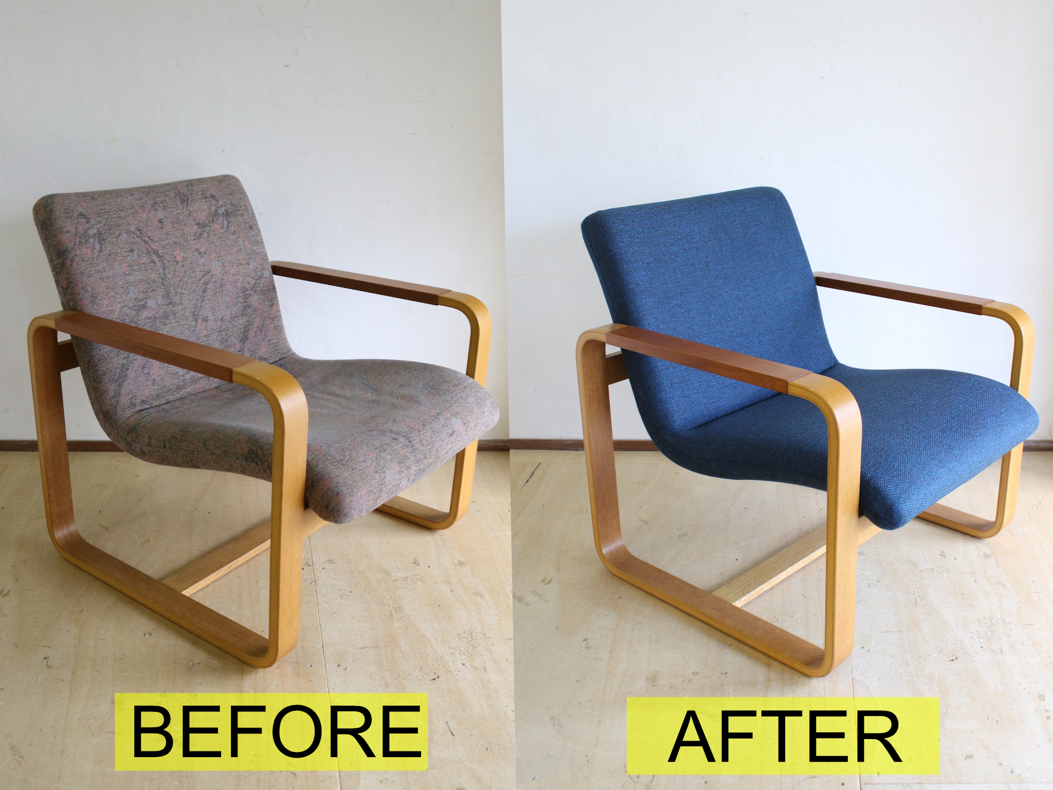 天童木工のイージ  ーチェアを張替えました