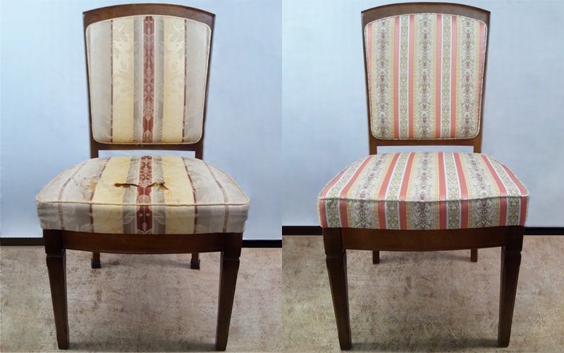 座面が劣化したダイニングチェアの張替え