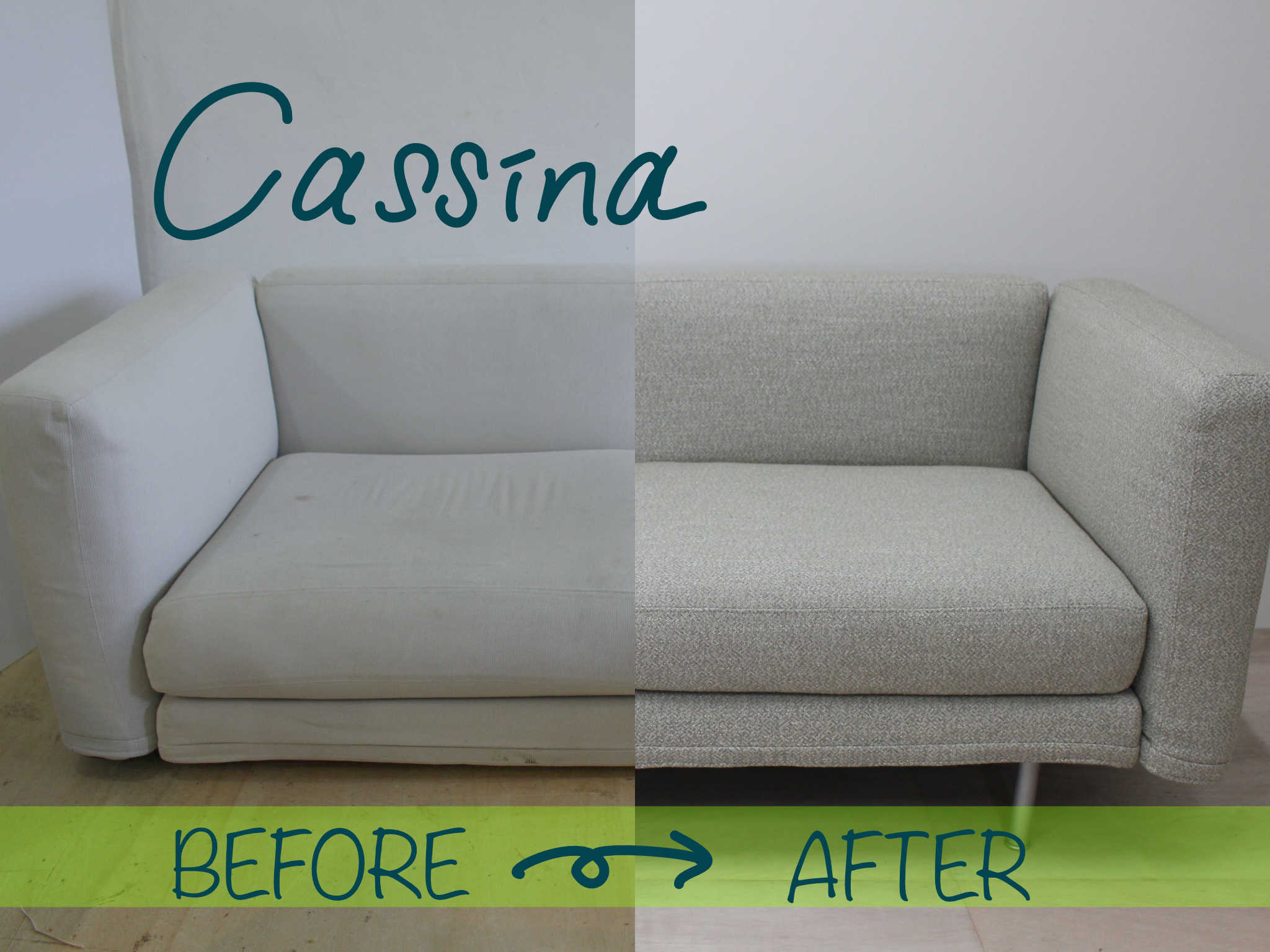 カッシーナのソファ張替え事例